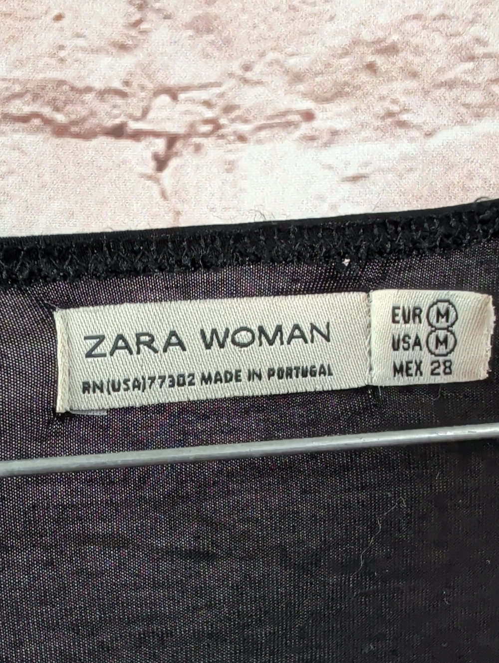 Zara Black Draped Wrap Long Sleeve Top Bell Sleeves Medium - Picture 4 of 6